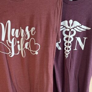 Nurse Life Short Sleeve Tee - Maroon & RN Short Sleeve Tee